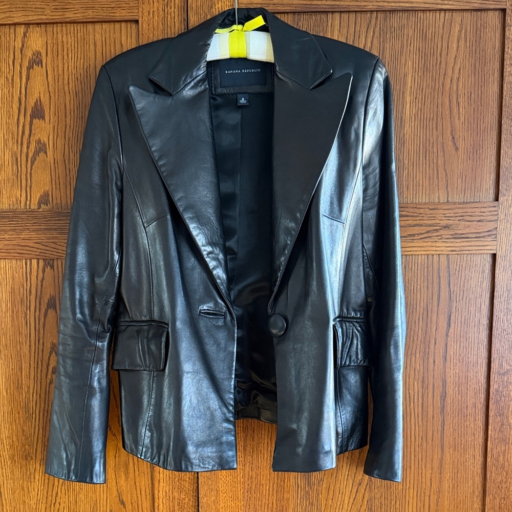 Vintage Beautiful Soft Butter Banana Republic Leather Blazer/Jacket Sz. 8